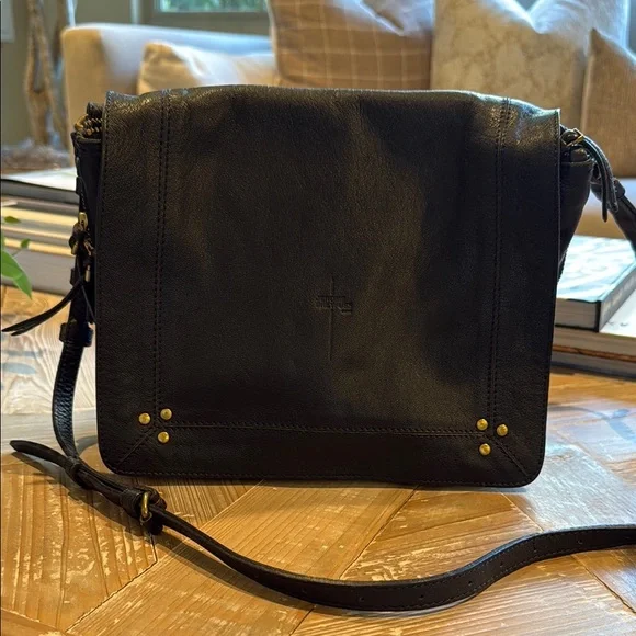 Navy blue Leather Crossbody Bag - Picture 1 of 12